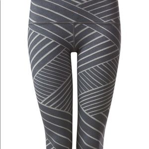 NWT Lululemon wonder under iii stripe tight silver